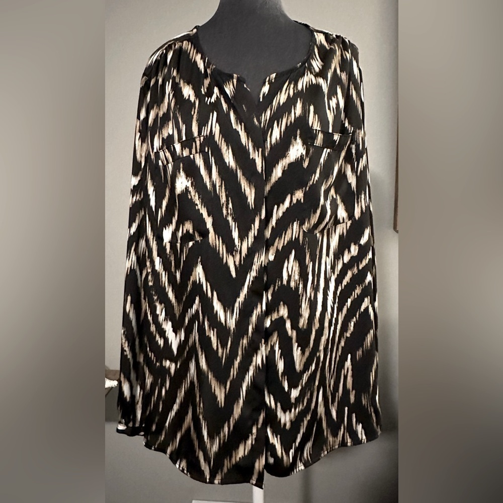 Liz Claiborne Women’s Animal Print Plus Size Blouse - Size 3X